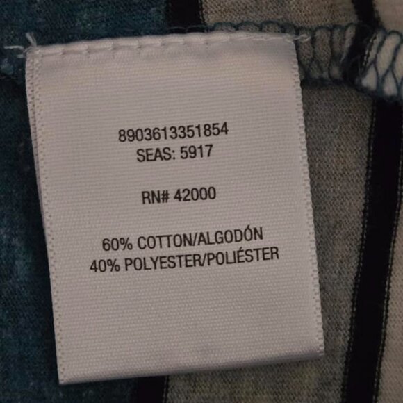 Men's Size Medium Blue/Gray/White & Black Long Sleeve V-Neck - Picture 7 of 8